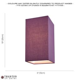 Happy Homewares Contemporary & Stylish Linen Fabric Lamp Shade in Purple - Size: 6 inches - thumbnail 6