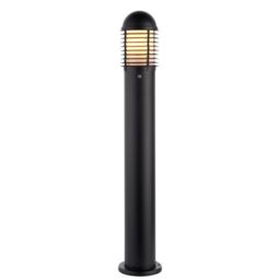 Netlighting Louvre Photocell Outdoor Tall Bollard Light Matt Black Paint IP44