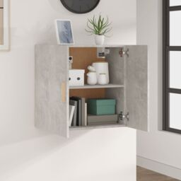 Berkfield Home Wall Cabinet Concrete Grey 60x30x60 cm Engineered Wood in White - Size: 60 x 30 x 60 cm - thumbnail 3