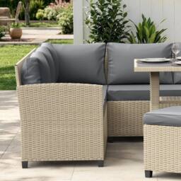 VonHaus Kos 9 Seater Rattan Garden Furniture Dining Set in Grey - thumbnail 6