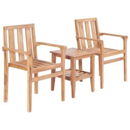 Berkfield Home 3 Piece Bistro Set Solid Teak in Brown