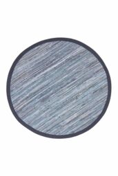 Homescapes Blue Denim Handwoven Striped Chindi Rug - Size: 90 cm x 150 cm - thumbnail 4