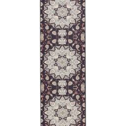 Wyld and Coco Oriental Runner Rug Black-Beige 60 x 200 cm Anti-Slip Polyester in Black - Size: 60 cm x 200 cm - thumbnail 2
