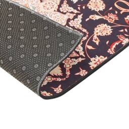 Wyld and Coco Oriental Runner Rug Black-Beige 60 x 200 cm Anti-Slip Polyester in Black - Size: 60 cm x 200 cm - thumbnail 4