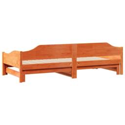 Berkfield Home Daybed with Trundle without Mattress Wax Brown 90x200 cm Solid Wood - thumbnail 9
