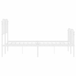 Berkfield Home Metal Bed Frame with Headboard & Footboard White 150x200 cm King Size - thumbnail 6