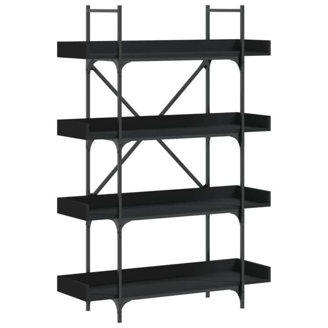 Berkfield Home Bookcase 4-Tier Black 100x33x145.5 cm Engineered Wood - image 1