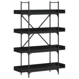 Berkfield Home Bookcase 4-Tier Black 100x33x145.5 cm Engineered Wood - thumbnail 1