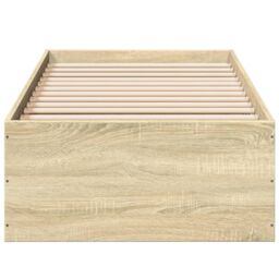 Berkfield Home Bed Frame without Mattress Sonoma Oak 75x190 cm Small Single Engineered Wood in Brown - thumbnail 4