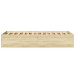 Berkfield Home Bed Frame without Mattress Sonoma Oak 75x190 cm Small Single Engineered Wood in Brown - thumbnail 5