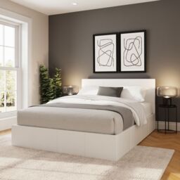 GFW Side Lift Ottoman Storage Bed in White - Size: Small Double - thumbnail 3