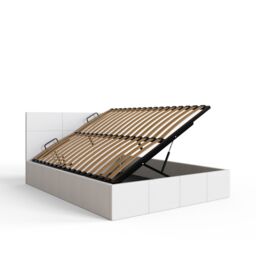 GFW Side Lift Ottoman Storage Bed in White - Size: Small Double - thumbnail 9