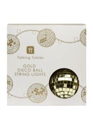 Talking Tables Luxe Gold Disco Ball Christmas String Lights - 1.6m