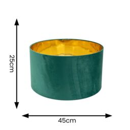 ValueLights Reni Green Velvet with Metallic Gold Inner Easy Fit Ceiling Lamp Shade in Bottle Green - Size: Medium - thumbnail 7