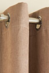 Enhanced Living 'Vogue' Latte Eyelet Thermal Noise Reducing Dim Out Curtains Pair in Natural - Size: 117 cm width x 229 cm drop - thumbnail 2