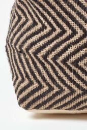 Homescapes Patterned Large Square Pouffe in Black - thumbnail 4