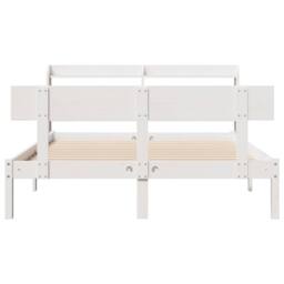 Berkfield Home Beautiful Bed Frame without Mattress White 160x200 cm Solid Wood Pine - thumbnail 4