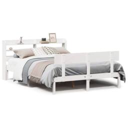 Berkfield Home Beautiful Bed Frame without Mattress White 160x200 cm Solid Wood Pine - thumbnail 3