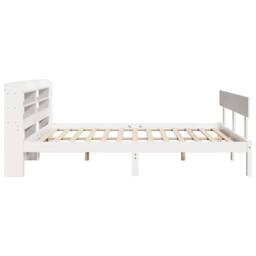 Berkfield Home Beautiful Bed Frame without Mattress White 160x200 cm Solid Wood Pine - thumbnail 5