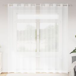 Berkfield Home Curtains with Curtains 2 pcs White 140 x 225 cm Polyester - thumbnail 1