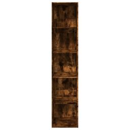 Berkfield Home Bookcase Smoked Oak 40x30x189 cm Engineered Wood in Brown - Size: 40 x 30 x 189 cm - thumbnail 4