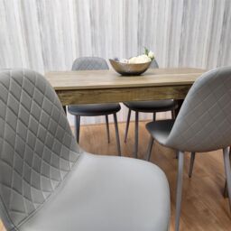 KOSY KOALA Modern Dining Table Set With 4 Grey Gem Pattern Chairs Dining Room Furniture in Brown - thumbnail 2