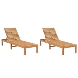 Berkfield Home Sun Loungers 2 pcs Solid Wood Teak in Brown