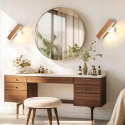 COMELY Indoor Wall Lights, 4W 360 Degree Rotatable Wooden Wall Lights, 3000K in White - thumbnail 5