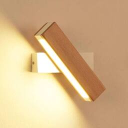 COMELY Indoor Wall Lights, 4W 360 Degree Rotatable Wooden Wall Lights, 3000K in White