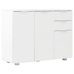Berkfield Home Sideboard High Gloss White 107x35x76 cm - Size: 107 x 35 x 76 cm - thumbnail 1