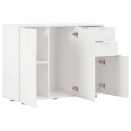 Berkfield Home Sideboard High Gloss White 107x35x76 cm - Size: 107 x 35 x 76 cm - thumbnail 4