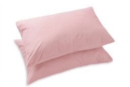 Snug City Polycotton Plain Dyed Housewife Pillowcase Pair in Pink - thumbnail 3