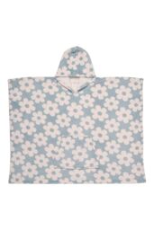 Bedlam Women's 'Retro Flower' Super Cosy Plush Hooded Throw in Duck Egg Blue - thumbnail 5