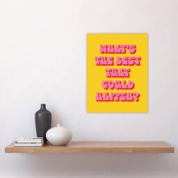 "Artery8 What's The Best That Could Happen Yellow Pink Wall Art Print - Size: W12"" x H16""" - thumbnail 4