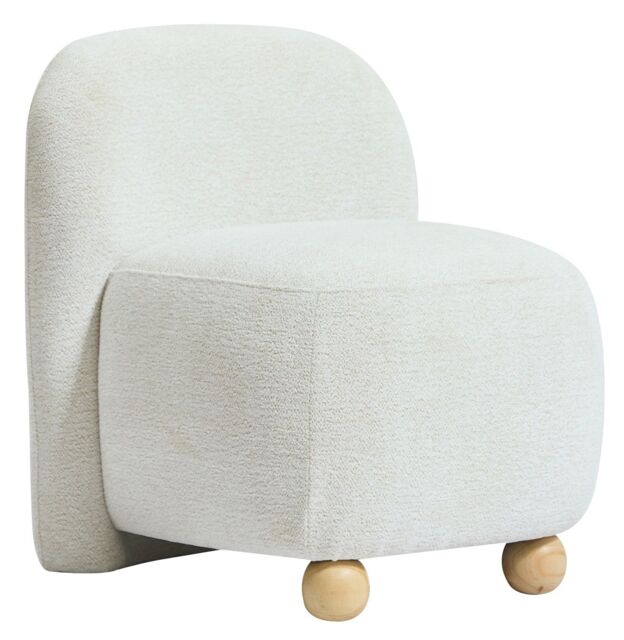 Nordlys Scandinavian Lounge Armchair with Wooden Legs & Fabric in Beige - image 1