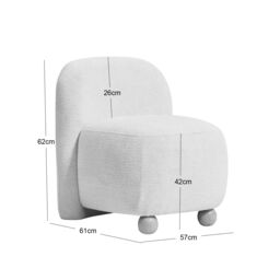 Nordlys Scandinavian Lounge Armchair with Wooden Legs & Fabric in Beige - thumbnail 5