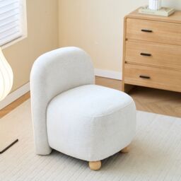 Nordlys Scandinavian Lounge Armchair with Wooden Legs & Fabric in Beige - thumbnail 9