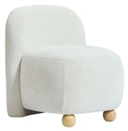 Nordlys Scandinavian Lounge Armchair with Wooden Legs & Fabric in Beige