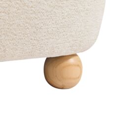 Nordlys Scandinavian Lounge Armchair with Wooden Legs & Fabric in Beige - thumbnail 8
