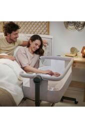 Kinderkraft NESTEE UP 2 Baby Bedside Crib Infant Cot Cradle Lightweight Compact in Light Grey - thumbnail 3