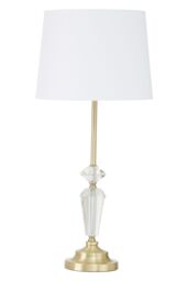 Orsina Translucent Detail Table Lamp, Gold Finish Statement Light, Luxrious Brass Table Lamp With Crystal Base
