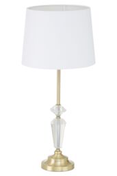 Orsina Translucent Detail Table Lamp, Gold Finish Statement Light, Luxrious Brass Table Lamp With Crystal Base - thumbnail 2