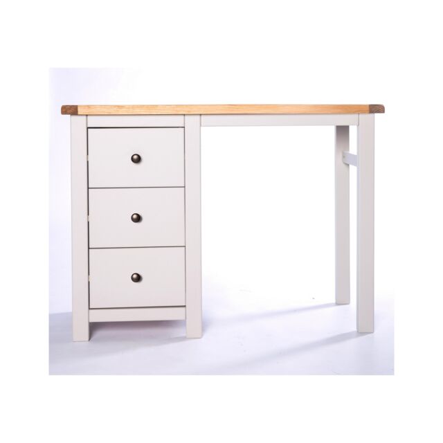 Cabinet Bits Argenta 3 Drawer Desk - Dressing Table Brass Knob in Light Grey - image 1