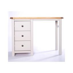 Cabinet Bits Argenta 3 Drawer Desk - Dressing Table Brass Knob in Light Grey - thumbnail 1