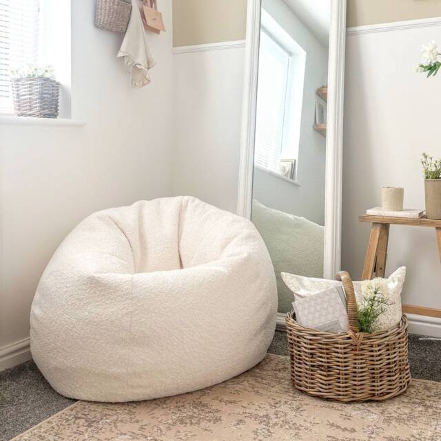 rucomfy Beanbags rucomfy Slouchbag Bean Bag - Classic Snug Indoor Seat for Adults in Cream - image 1