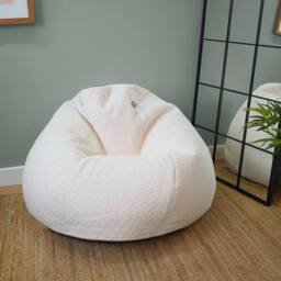 rucomfy Beanbags rucomfy Slouchbag Bean Bag - Classic Snug Indoor Seat for Adults in Cream - thumbnail 2
