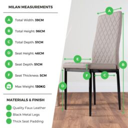 FurnitureboxUK Set of 4 Milan High Back Soft Touch Diamond Pattern Faux Leather Dining Chairs With Black Powder Coated Metal Legs in White - thumbnail 6