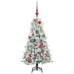 Berkfield Home Artificial Hinged Christmas Tree Green 120 cm PE & PVC - thumbnail 3
