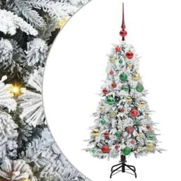 Berkfield Home Artificial Hinged Christmas Tree Green 120 cm PE & PVC - thumbnail 2