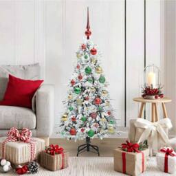 Berkfield Home Artificial Hinged Christmas Tree Green 120 cm PE & PVC - thumbnail 1